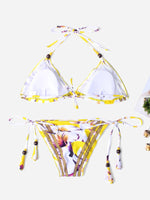 NEW FEELING Womens Yellow Bikinis