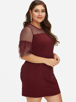 OEM Ladies Burgundy Plus Size Dresses