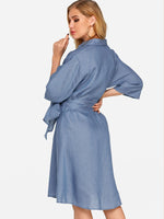 NEW FEELING Womens Blue Casual Dresses
