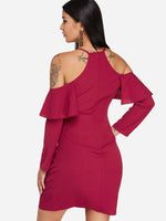 NEW FEELING Womens Burgundy Sexy Dresses