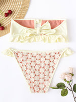 NEW FEELING Womens Yellow Bikinis