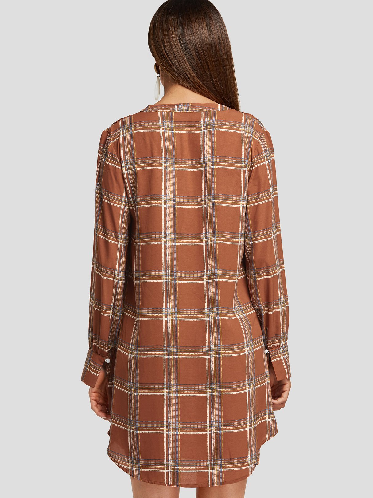 NEW FEELING Womens Rust V-Neck Dresses