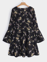 NEW FEELING Womens Black Floral Dresses