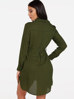 NEW FEELING Womens Green Shirt Dresses