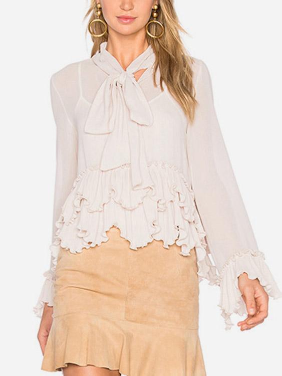 Wholesale V-Neck Plain White Blouses