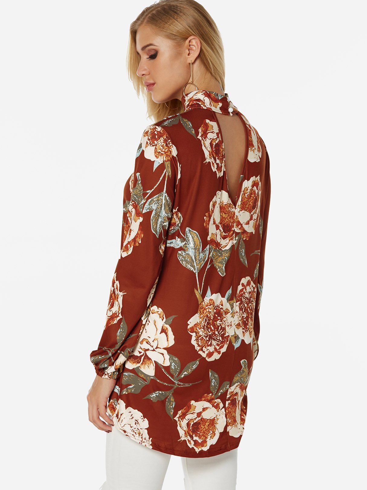 NEW FEELING Womens Burgundy Blouses