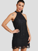 OEM Ladies Black Floral Dresses