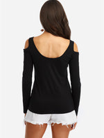 NEW FEELING Womens Black T-Shirts