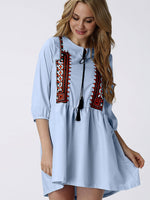OEM Ladies Blue Casual Dresses