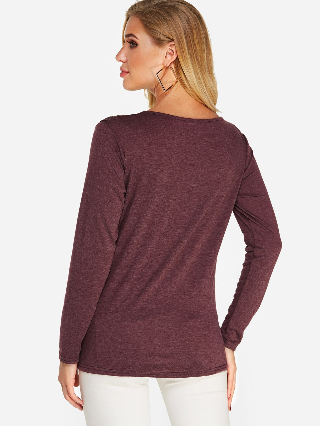 NEW FEELING Womens Purple T-Shirts
