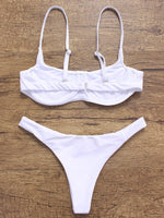 NEW FEELING Womens White Bikinis