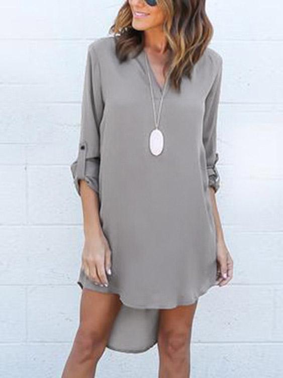 OEM Ladies Grey Chiffon Dresses