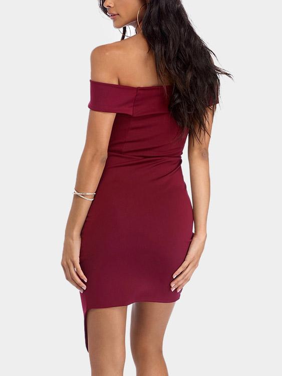 NEW FEELING Womens Burgundy Mini Dresses