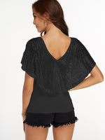 NEW FEELING Womens Black T-Shirts