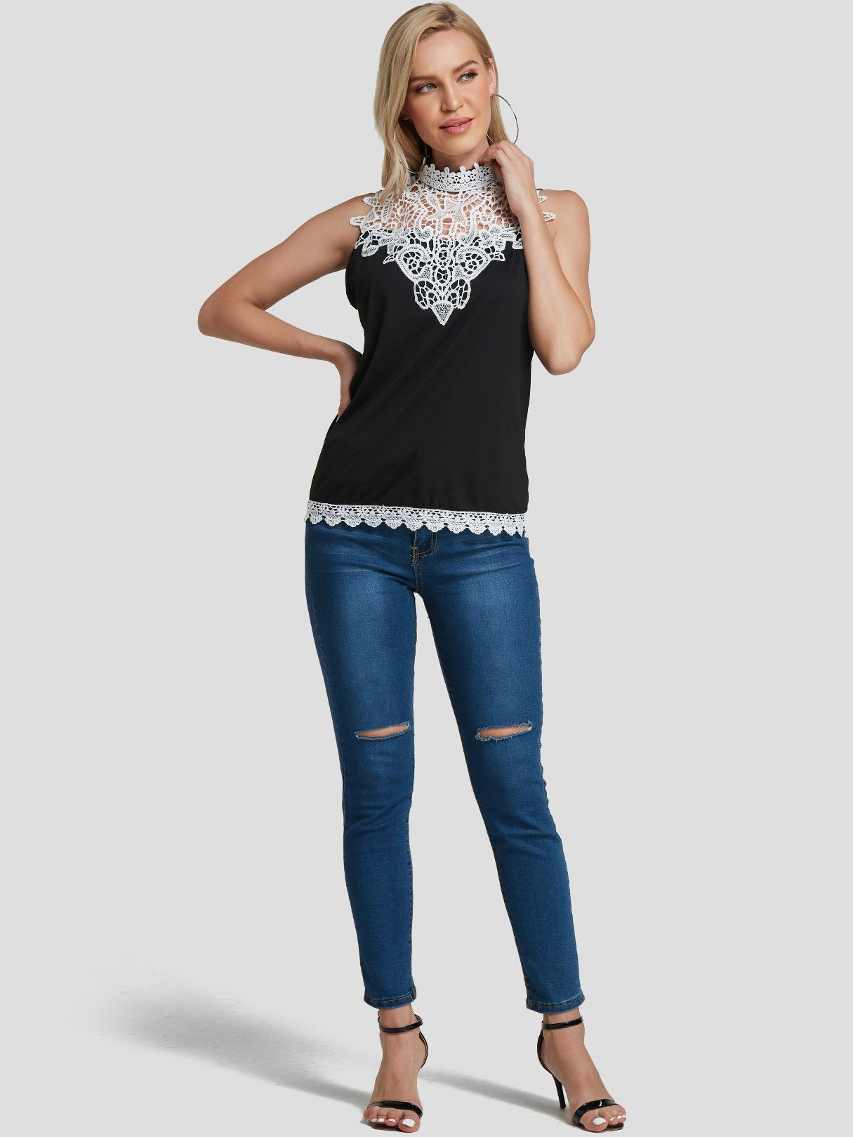 NEW FEELING Womens Black T-Shirts