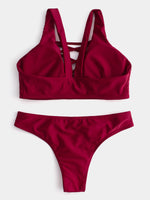 NEW FEELING Womens Burgundy Bikinis
