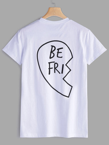 Wholesale Crew Neck Short Sleeve Letter Printed T-Shirt