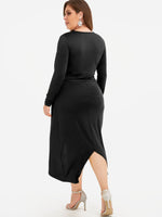 NEW FEELING Womens Black Plus Size Dresses