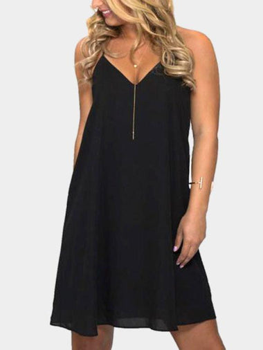 Wholesale V-Neck Sleeveless Vacation Mini Dresses