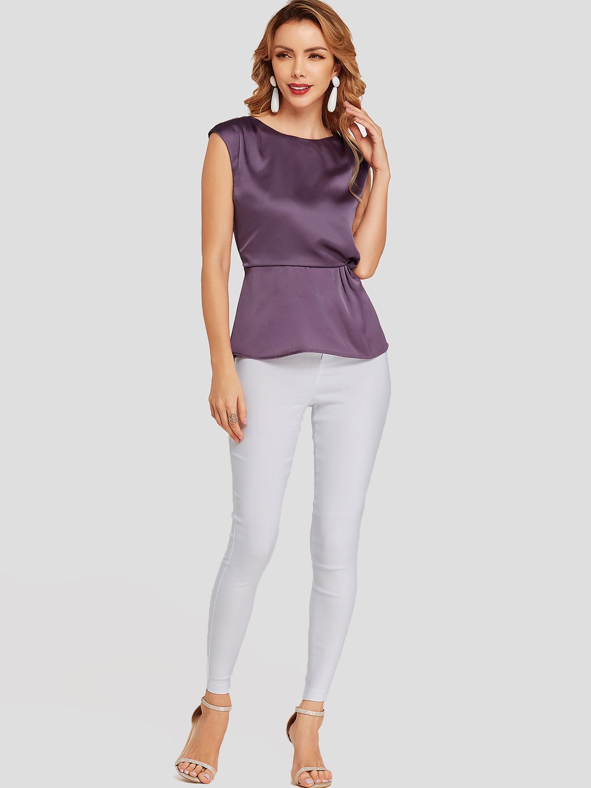 NEW FEELING Womens Purple T-Shirts
