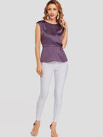 NEW FEELING Womens Purple T-Shirts