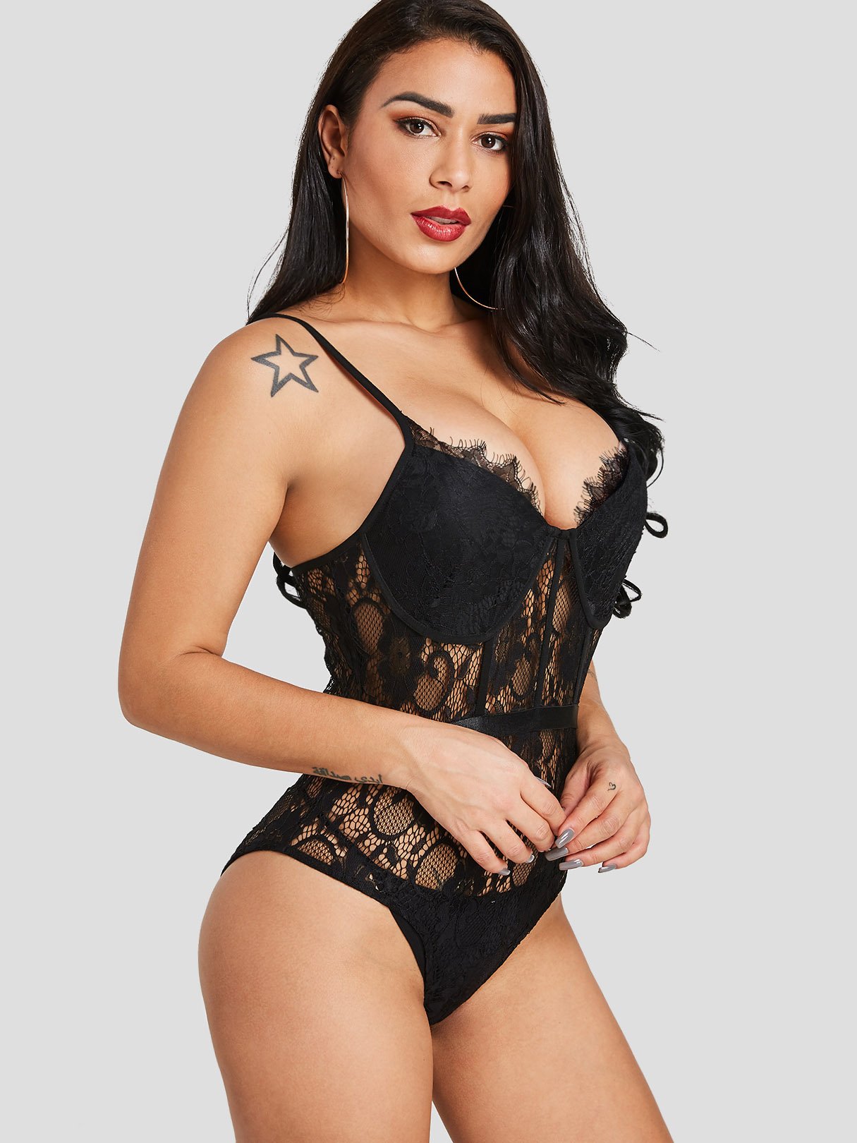 OEM Ladies Black Bodysuits
