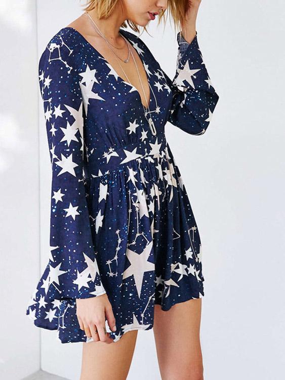 OEM Ladies Blue Mini Dresses