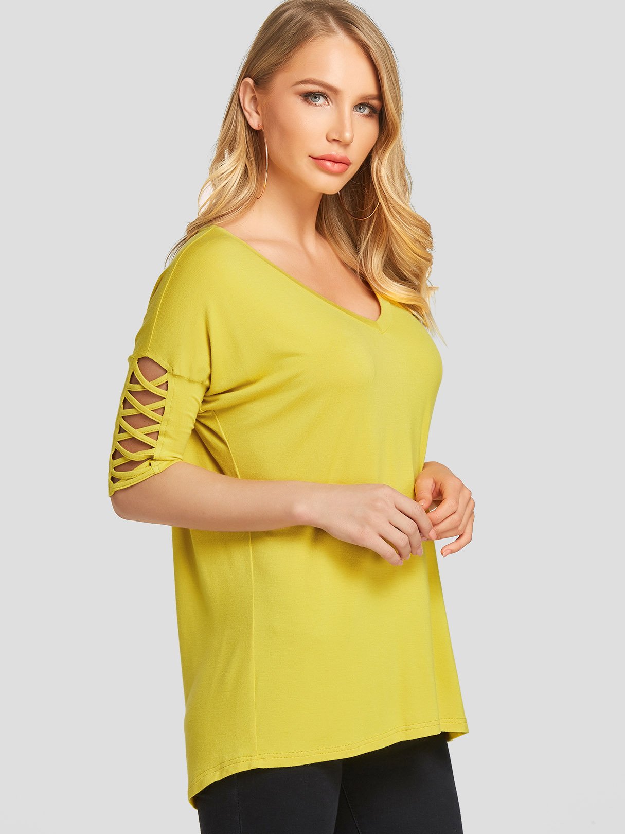OEM Ladies Yellow T-Shirts