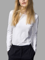 Wholesale Round Neck Long Sleeve White T-Shirt