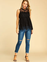 NEW FEELING Womens Black Blouses