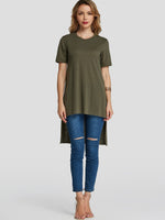 NEW FEELING Womens Army Green T-Shirts