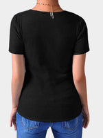 NEW FEELING Womens Black T-Shirts