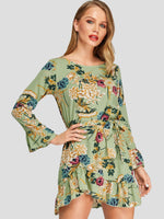 OEM Ladies Green Mini Dresses