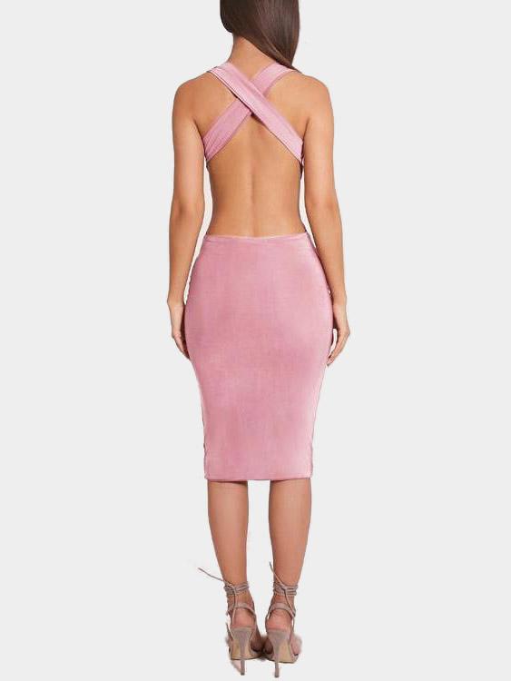 Womens Sleeveless Midi Dress