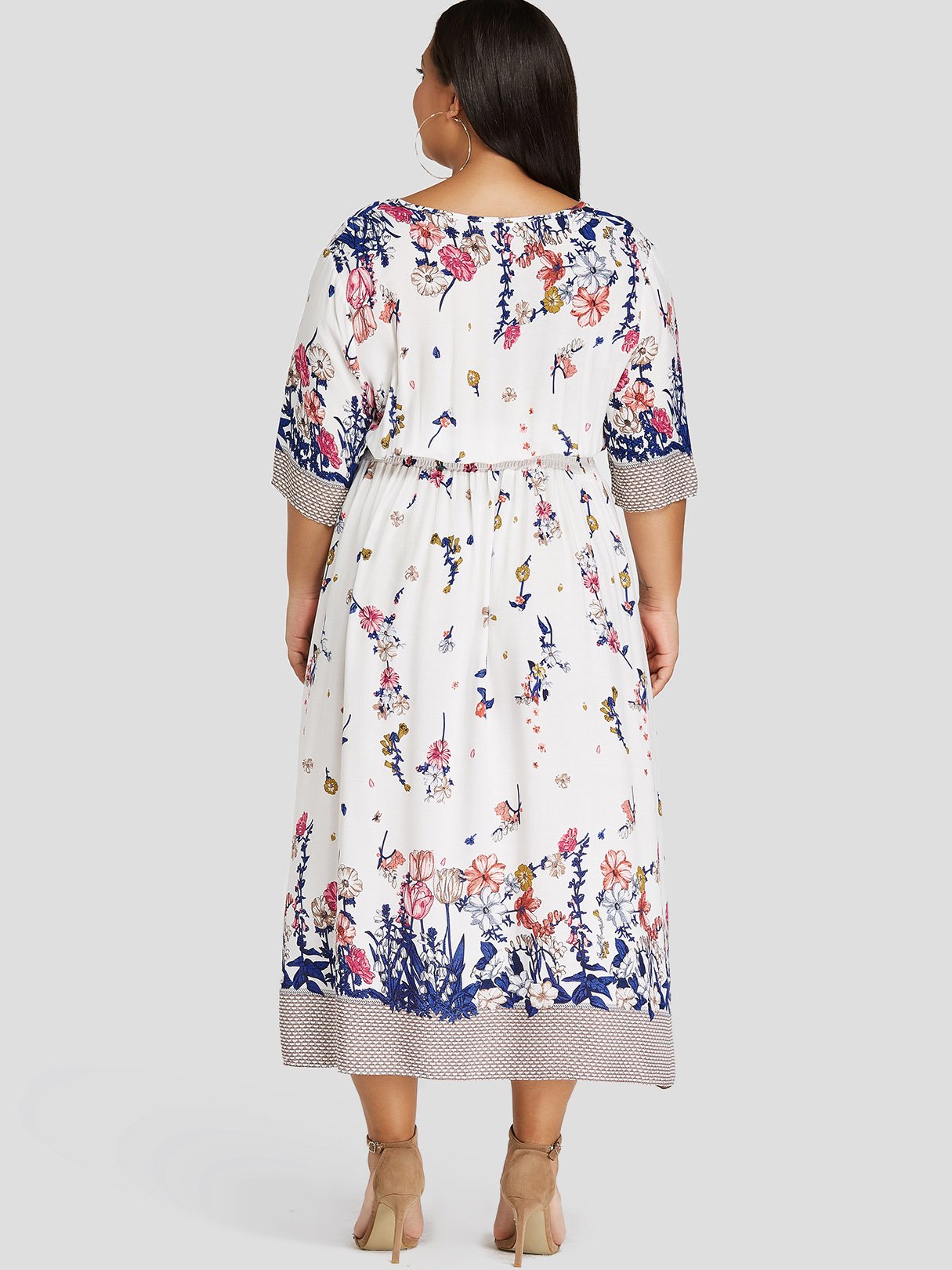 ODM Ladies Half Sleeve Plus Size Dress