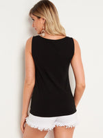 NEW FEELING Womens Black Camis