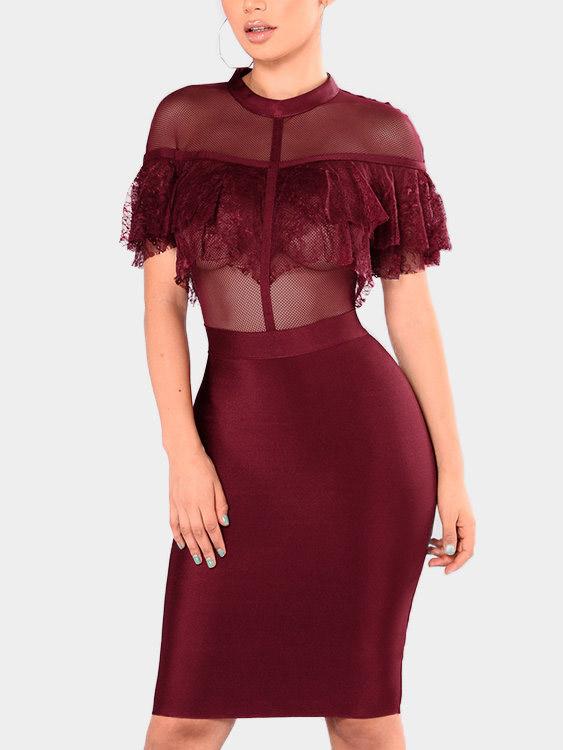 OEM Ladies Red Midi Dresses