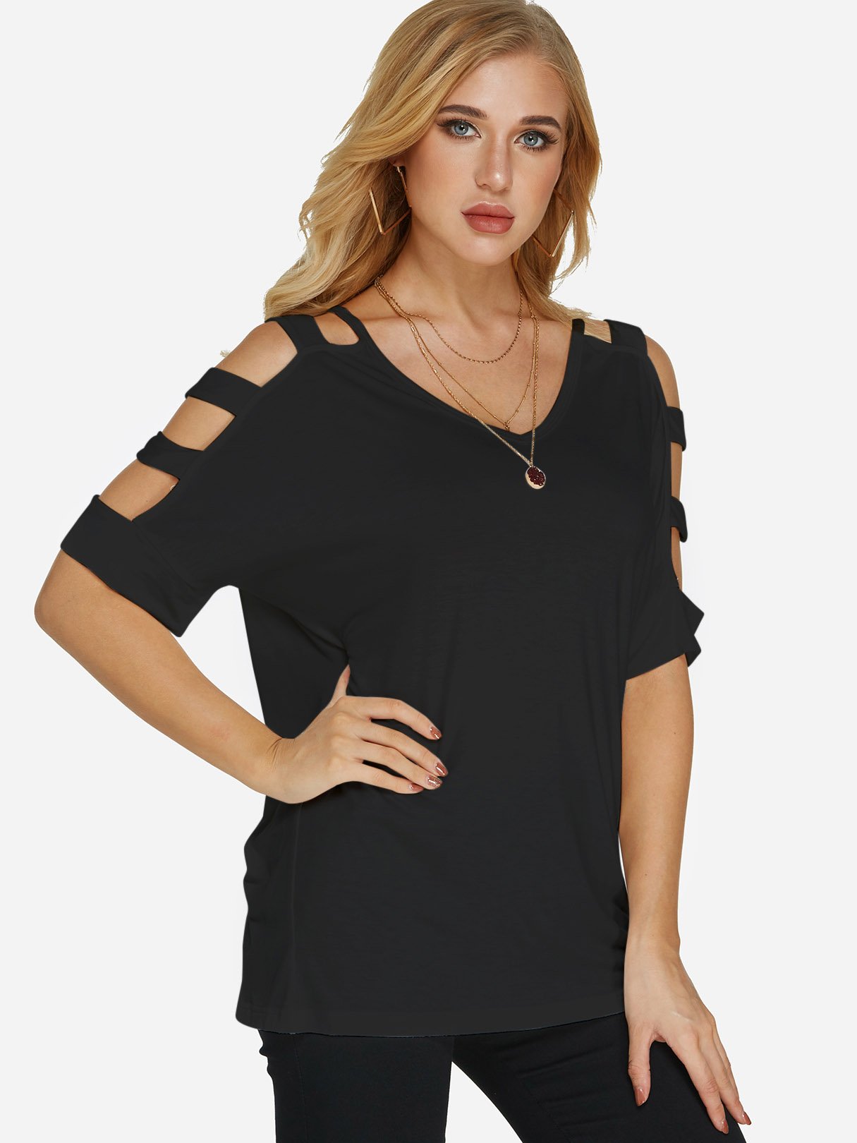 OEM Ladies Black T-Shirts