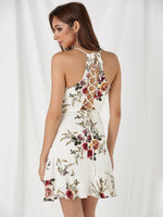 NEW FEELING Womens White Floral Dresses
