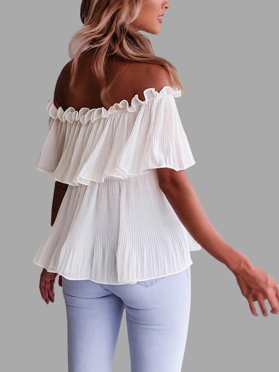 NEW FEELING Womens White Blouses
