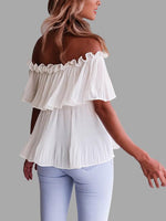 NEW FEELING Womens White Blouses