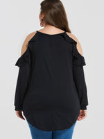 NEW FEELING Womens Black Plus Size Tops
