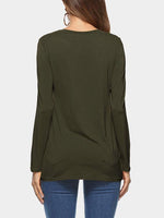 NEW FEELING Womens Army Green T-Shirts