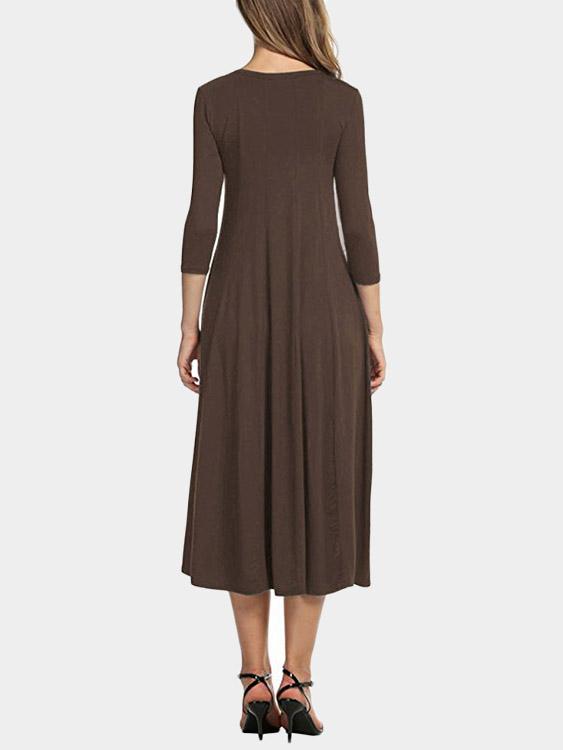 OEM ODM Womens Coffee Midi Dresses