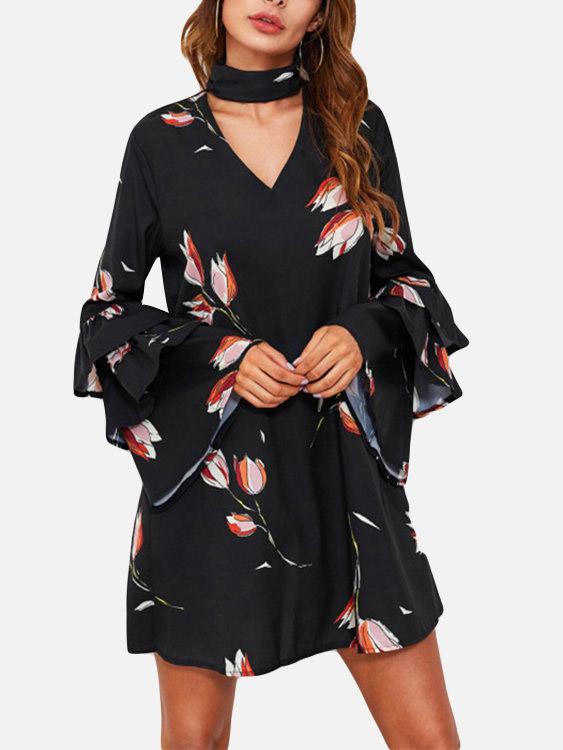 OEM Ladies Floral Mini Dresses