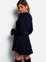 NEW FEELING Womens Navy V-Neck Dresses