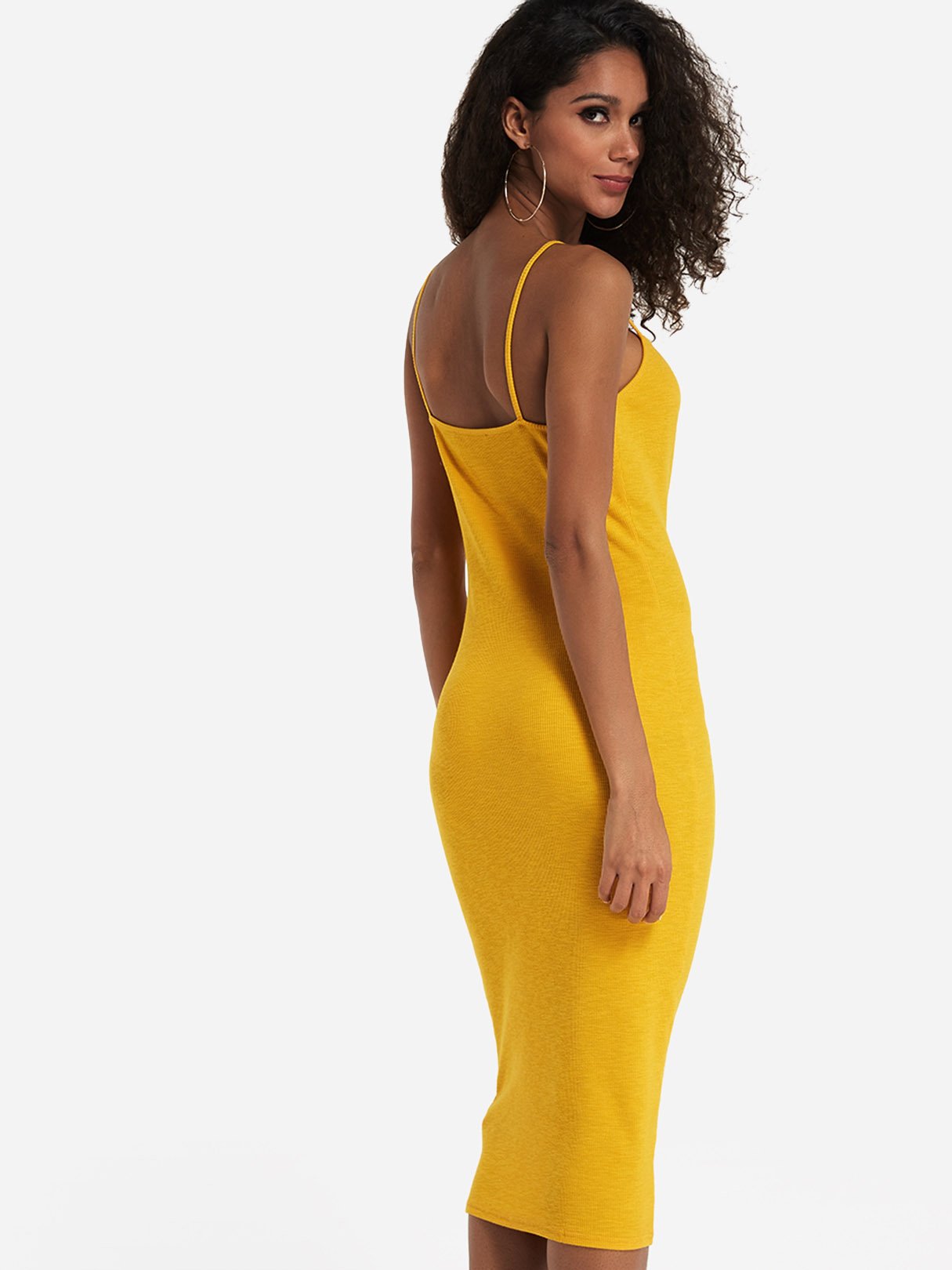 NEW FEELING Womens Yellow Midi Dresses
