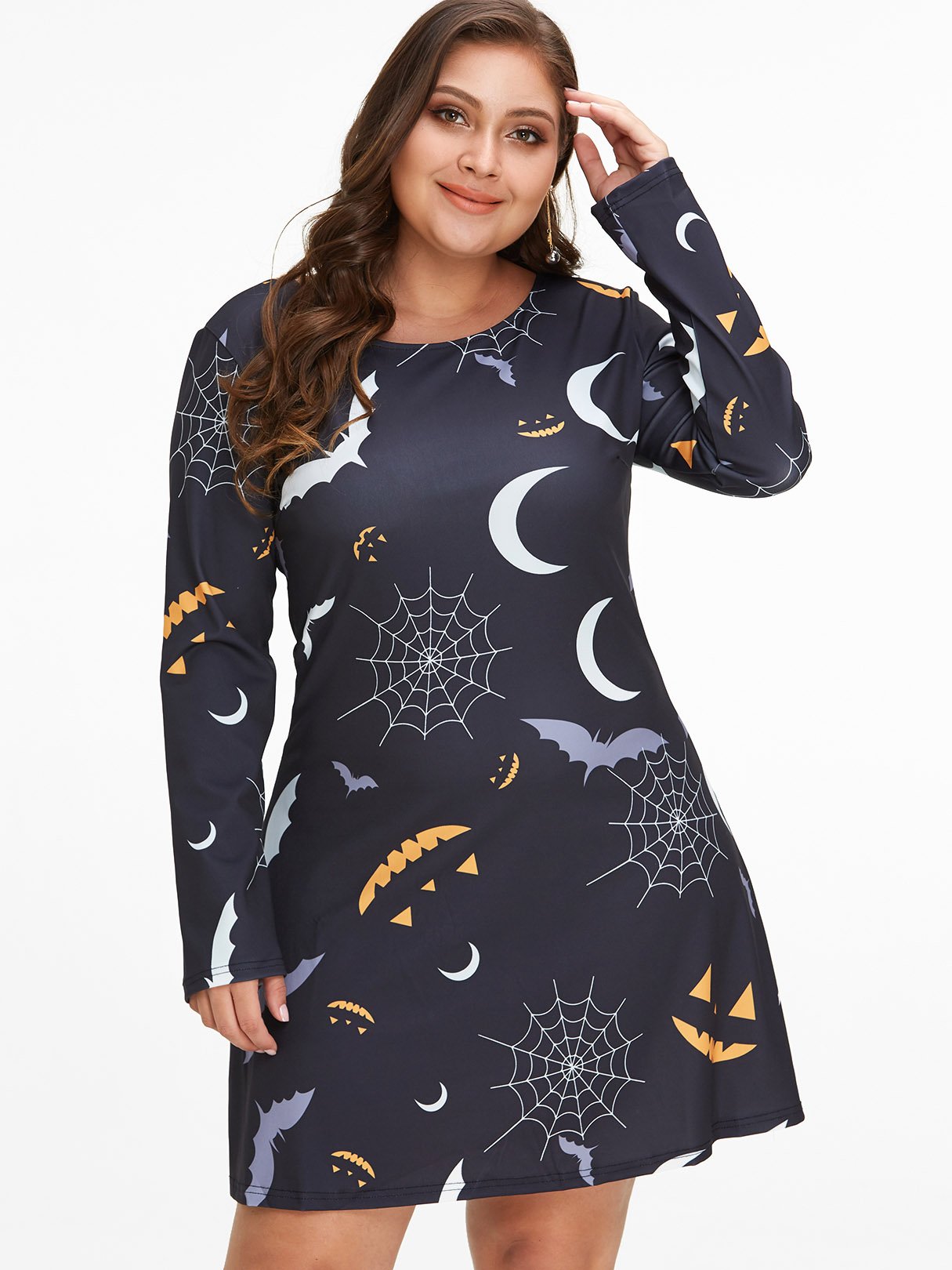 ODM Ladies Long Sleeve Plus Size Dress