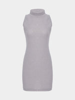Wholesale Grey Crew Neck Sleeveless Mini Dress