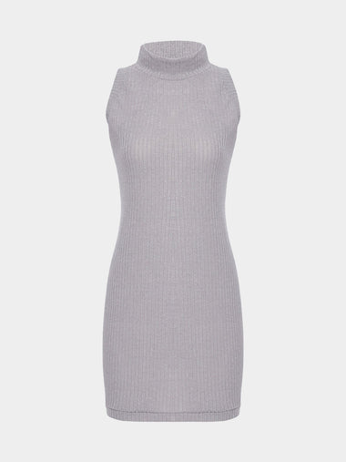 Wholesale Grey Crew Neck Sleeveless Mini Dress